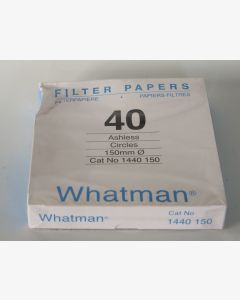 Whatman 1440-150 40 Ashless Quantitative Filter Paper, 8um, 15cm; 100/Box