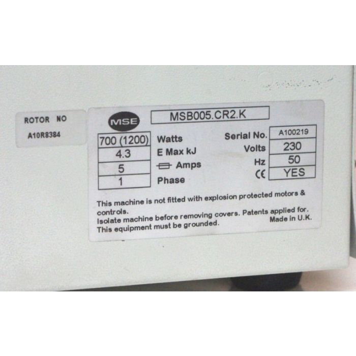 Mse Sanyo Hawk 15 05 Refrigerated Centrifuge